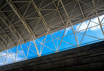 Fototapeta premium Space between the grandstand and roof