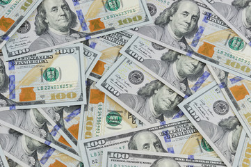 USD hundred dollar bills background