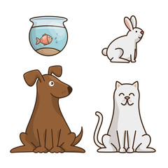 group animals pet shop vector illustration design