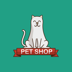 cat pet shop icon vector illustration design