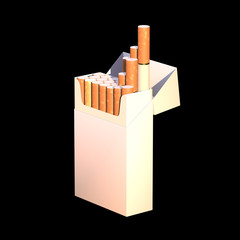 3d illustration of cigarette package