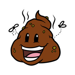 Happy Cartoon Poop Vector Illustration