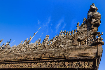 detail Shwenandaw Monastery in Mandalay city Myanmar