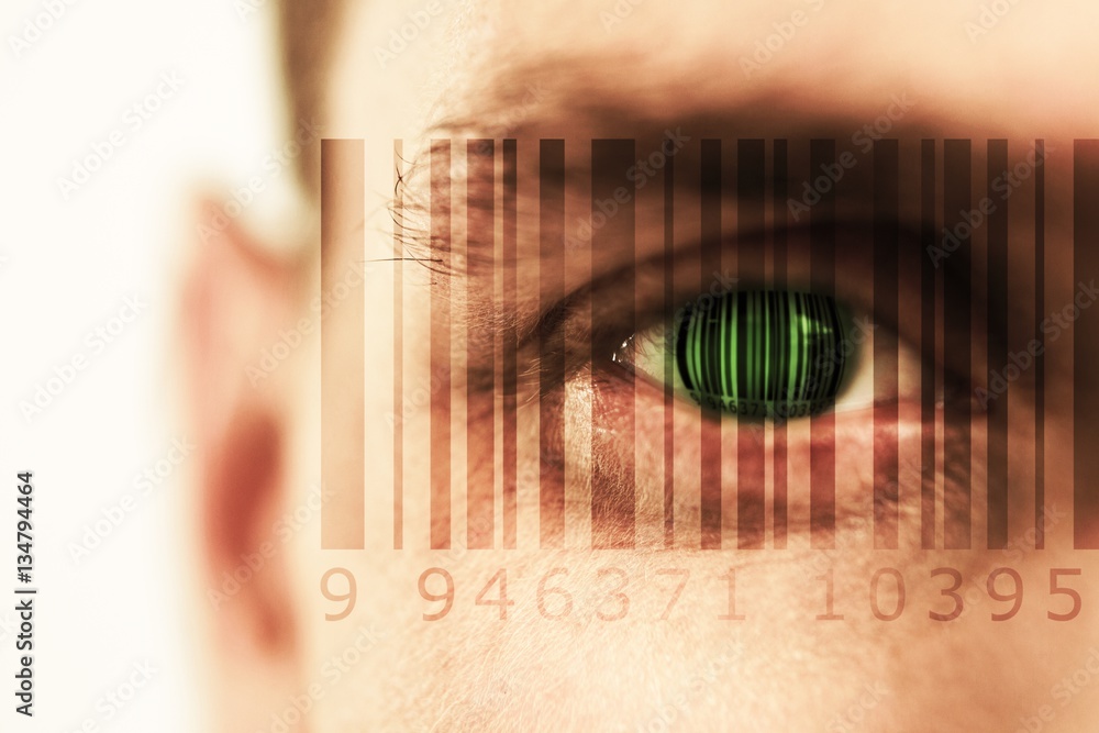 Poster composite image of composite image of bar code