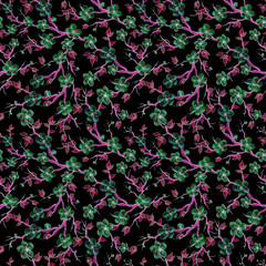Hibiscus floral seamless pattern