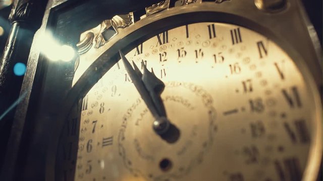 Time concept - vintage clock face with grunge texture.