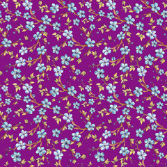 Hibiscus floral seamless pattern