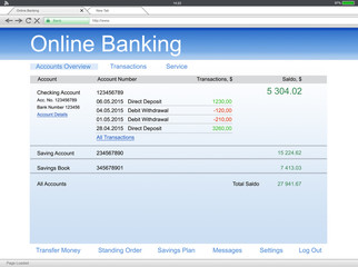 Close-up Of Digital Tablet With Online Banking