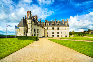 Chateau de Amboise medieval castle. Loire valley. France