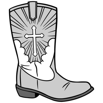 Cowboy Church Icon Illustration