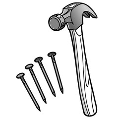 Hammer and Nails Illustration
