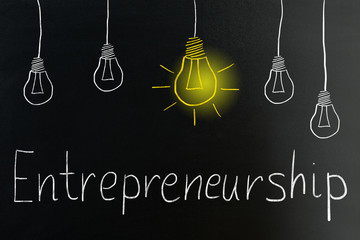 Fototapeta na wymiar Entrepreneurship Concept On Blackboard