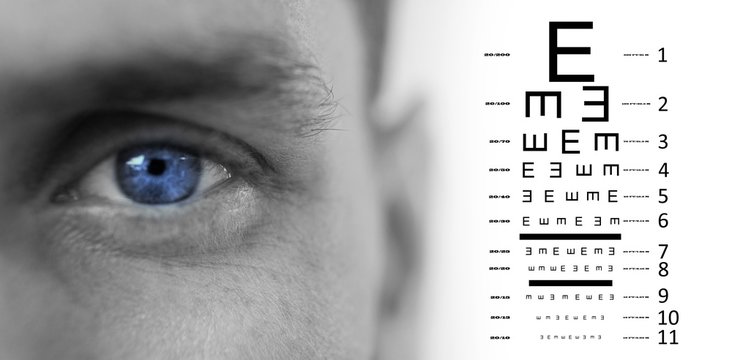 Composite image of eye test