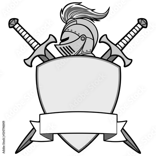 "Knight Emblem Illustration" Imagens e vetores de stock Royalty Free no