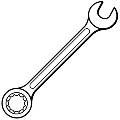 Open End Wrench Icon Illustration