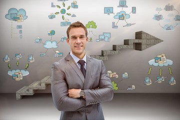 Composite image of portrait of smart businessman in suit