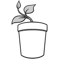 Potted Plant Illustration