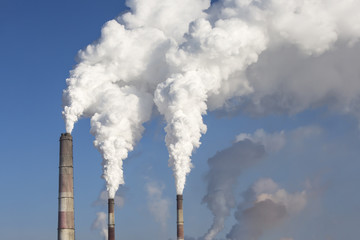 Smoking industrial chimneys. Combined heat and power