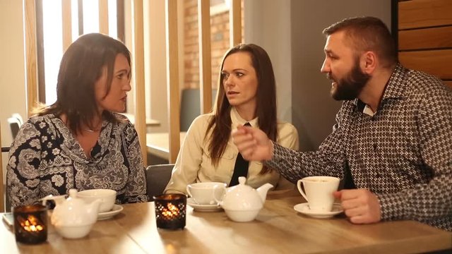 Businesspeople comparing results and arguing with each other
