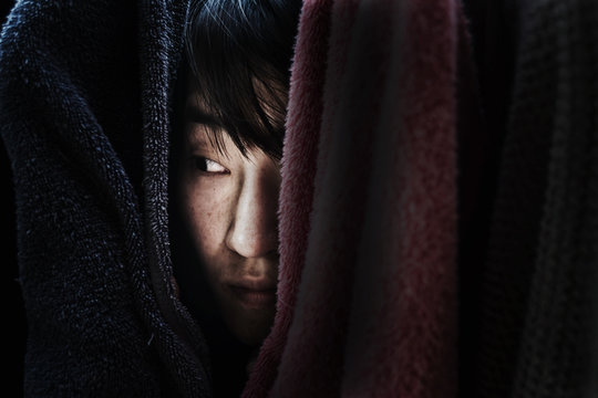 Fear Woman Hiding In Closet