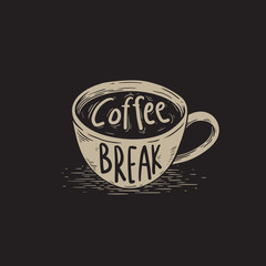Coffee Break Cup Beverage Menu Concept