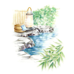 露天風呂・日本の温泉