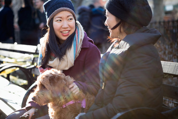 Girl friends sitting in the park