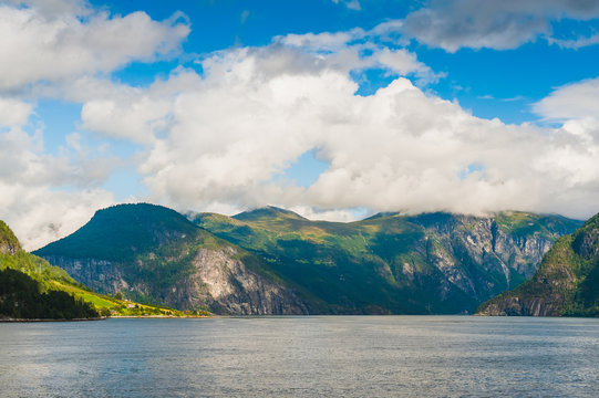 Stunning views of the fjord. The county of More og Romsdal. Norway