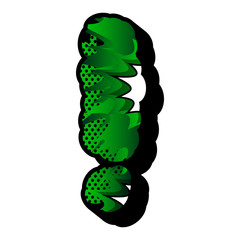 Exclamation mark filled with comic book explosion, background.