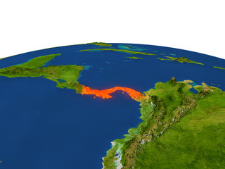 Panama in red from orbit © harvepino