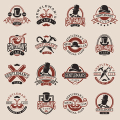 Gentlemans vintage badges vector illustration.