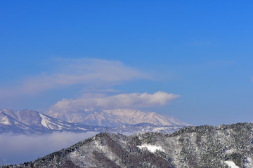 Fototapeta na wymiar 木島平スキー場から見た風景