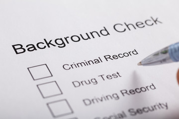 Close-up Of Background Check Form