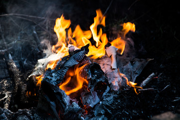 Fire burning