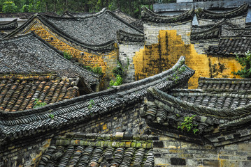 The roof of the chinese ancient tradition house 