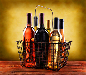 Basket of Wine bottles