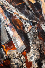 wood in fire
