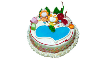 cherry cheesecake on a creative plate, organic food