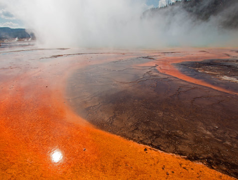 Grand Prismatic Spring in Yellowstone National Park in Wyoming USA