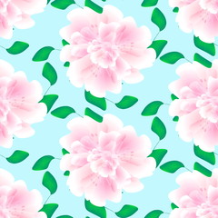 бесшовный декоративный узор розовые цветы на синем фоне