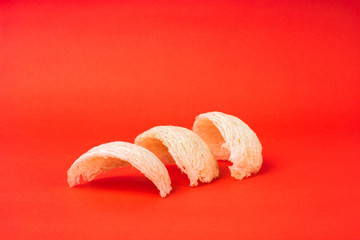 Fresh edible bird's nest on red paper