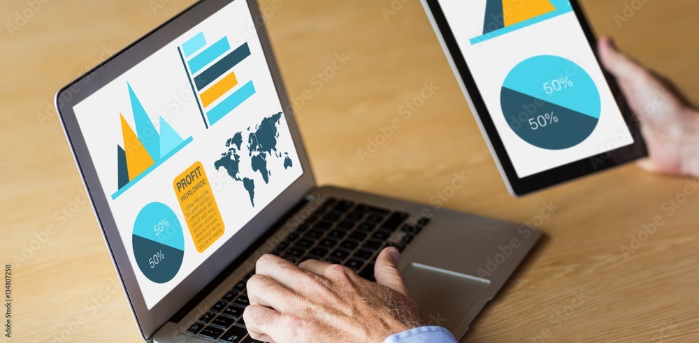 Aufkleber composite image of composite image of business presentation