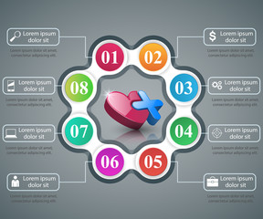 Health icon. 3D Medical infographic.