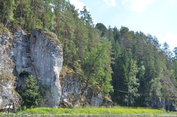 the view on the mountain and the forest