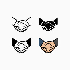 Obraz premium Handshake icon simple vector illustration. Deal or partner agreement symbol.