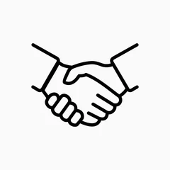 Foto op Plexiglas Handshake icon simple vector illustration. Deal or partner agreement symbol. © subhanbaghirov