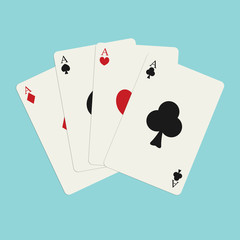 Vector Four Aces Playing Cards