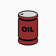 Oil barrel icon vector illustration for oil price forecast presentation design.