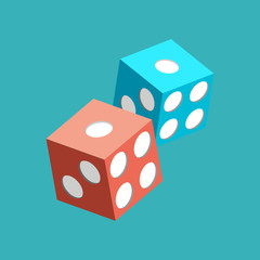Flat vector dice icon.