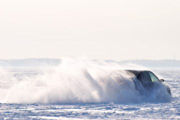 Winter rally. Race car 